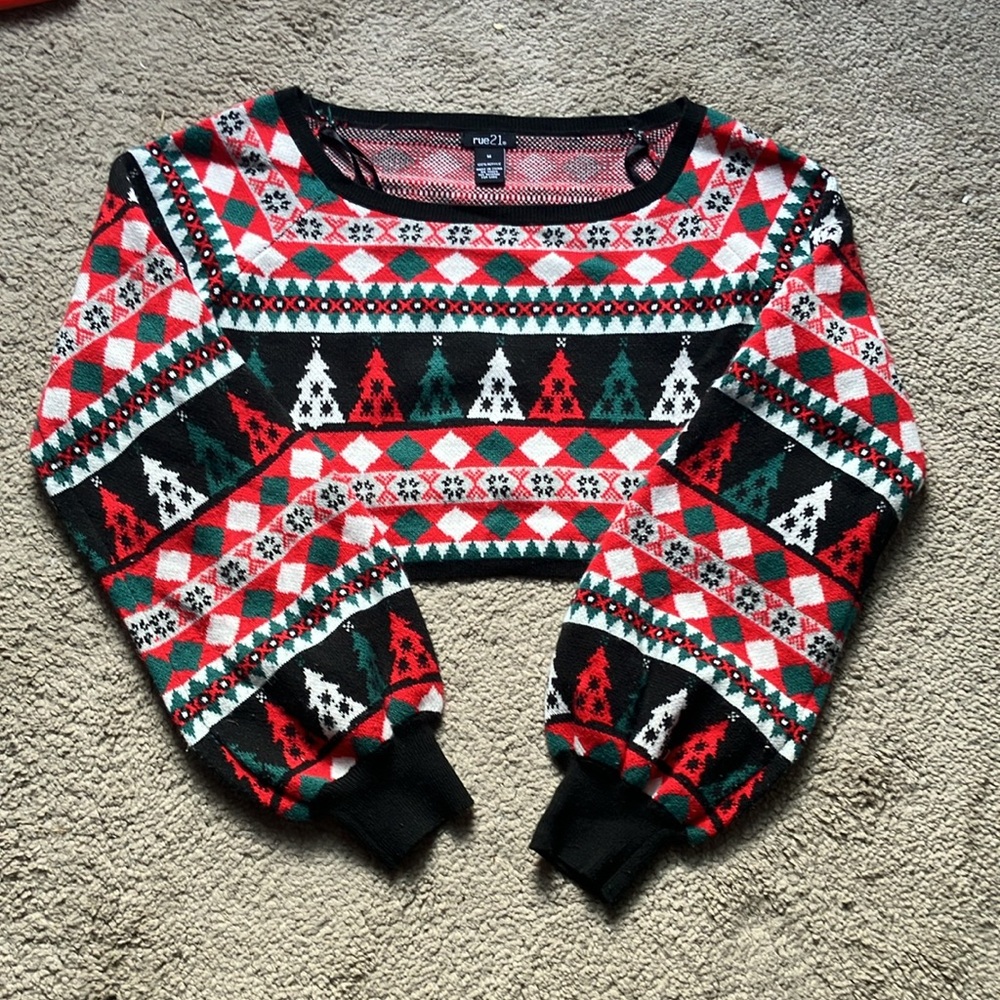 cropped christmas sweater